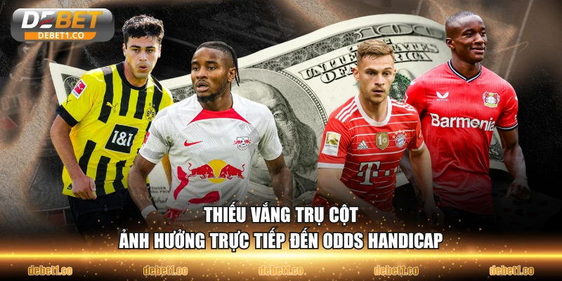Thiếu vắng trụ cột ảnh hưởng trực tiếp đến odds handicap